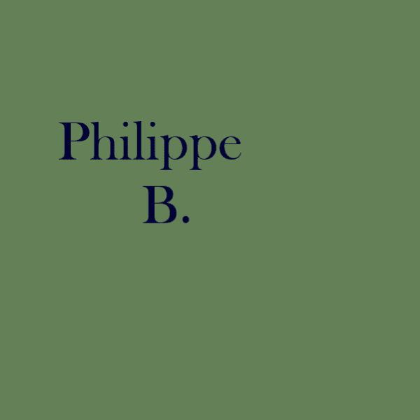 Un carré de couleur avec les initiales du nom du client.